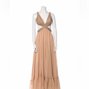 Mac Duggal rhinestone embellished chiffon gown